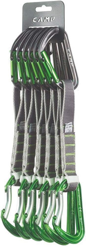 Camp Carabiners and Quickdraw 6pack (Green & Gray)